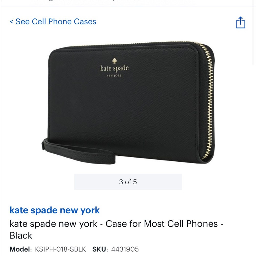Kate Spade Black Wrislet/ Clutch
